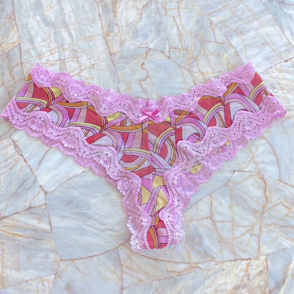 Large VS Very Sexy Cheeky Pink Multi-color  Panty - Picture 2 of 6